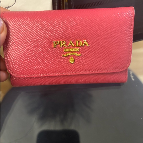 Prada Saffiano Pink Key Holder/ Card Holder - Picture 10 of 16